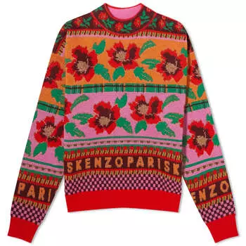 Вязаный джемпер Kenzo Fairisle с люрексом