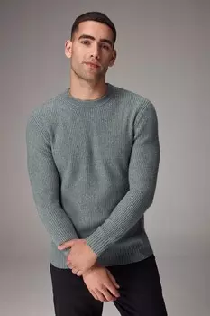 Вязаный джемпер обычного покроя с круглым вырезом Next, бирюзовый