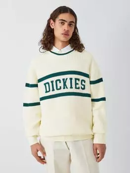 Вязаный джемпер оверсайз Melvern Dickies, экрю/зеленый