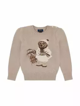 Вязаный джемпер Polo Bear Ralph Lauren, бежевый
