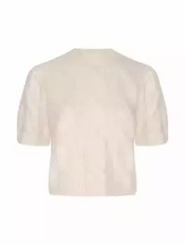 Вязаный джемпер с короткими рукавами Anine Bing, белый