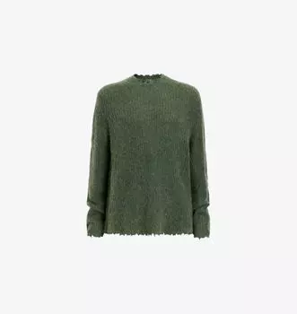 Вязаный джемпер с круглым вырезом Bleaker Allsaints, зеленый