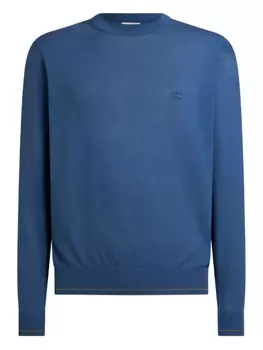 Вязаный джемпер с круглым вырезом ETRO, синий