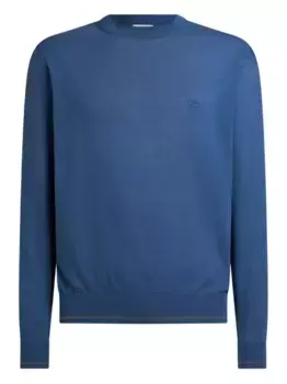 Вязаный джемпер с круглым вырезом ETRO, синий