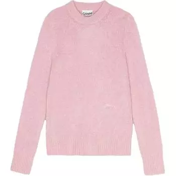 Вязаный джемпер с круглым вырезом GANNI, Chalk Pink