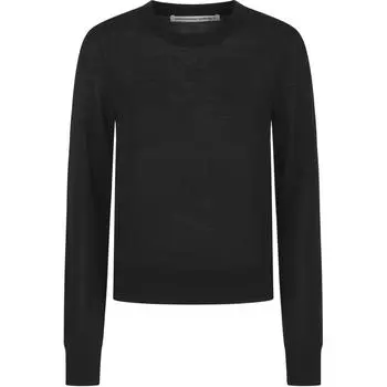Вязаный джемпер с круглым вырезом T By Alexander Wang, черный