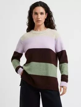 Вязаный джемпер с круглым вырезом в зимнюю полоску Great Plains, лаванда мульти