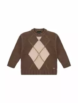 Вязаный джемпер с логотипом EMPORIO ARMANI, мультиколор