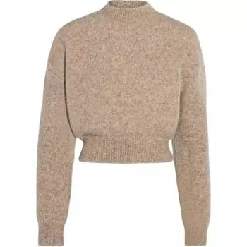 Вязаный джемпер с логотипом и интарсией Jacquemus, Beige/Light Umber