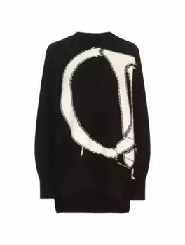 Вязаный джемпер с логотипом Off-White, черный