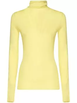 Вязаный джемпер с логотипом PINKO, желтый