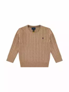 Вязаный джемпер с логотипом Ralph Lauren, бежевый