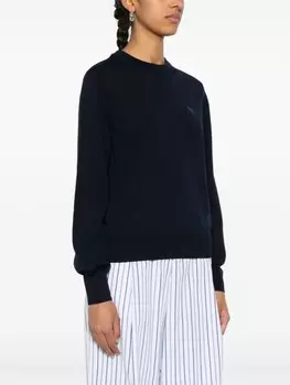 Вязаный джемпер с мотивом лисы от Maison Kitsun, синий