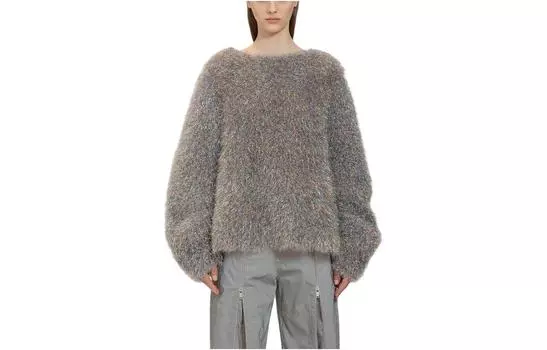 Вязаный джемпер с начесом и люрексом JIL SANDER, мультиколор