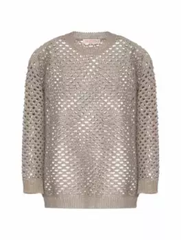 Вязаный джемпер с пайетками Valentino Garavani, зелёный
