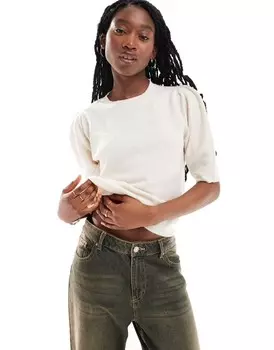 Вязаный джемпер с рукавами 3/4 бежевого цвета ТОЛЬКО ONLY