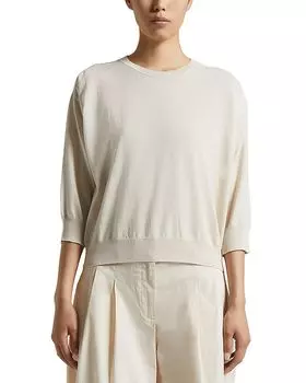 Вязаный джемпер с рукавом 3/4 Peserico, слоновая кость/кремовый