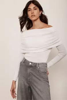 Вязаный джемпер с узором «бардо» Mint Velvet, бежевый