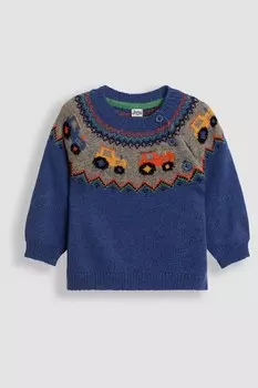 Вязаный джемпер с узором «фэр айл» Jojo Maman Bb, синий
