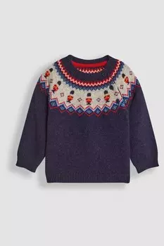 Вязаный джемпер с узором «фэр айл» Jojo Maman Bb, синий