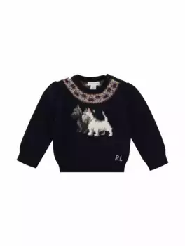 Вязаный джемпер с узором Ralph Lauren, тёмно-синий