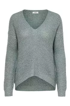 Вязаный джемпер с V образным вырезом Jdy, зеленый