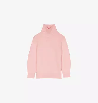 Вязаный джемпер с воротником-стойкой из смеси шерсти Maje, розовый