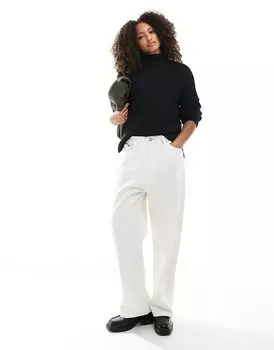 Вязаный джемпер с высоким воротом и боковыми разрезами черного цвета Pimkie