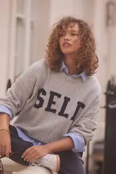 Вязаный джемпер Self., серый