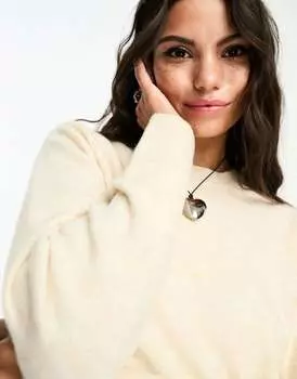 Вязаный джемпер светло-бежевого меланжа Weekday Ayla