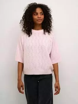 Вязаный джемпер tella pointelle KAFFE, цвет Lilac Snow Melange