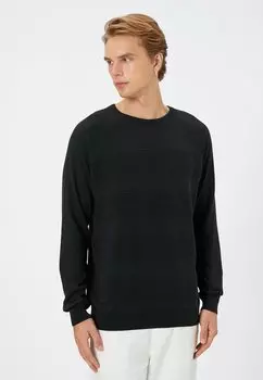Вязаный джемпер TEXTURED CREW NECK FIT RAGLAN SLEEVE Koton, цвет black