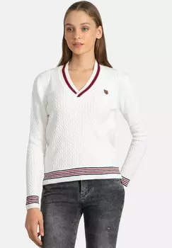 Вязаный джемпер V-NECK HAIR BRAID Jacey Quinn, цвет ecru