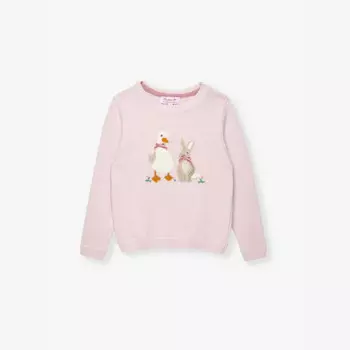 Вязаный джемпер «Волшебный единорог» 2-11 лет Trotters, розовый