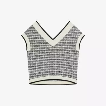 Вязаный джемпер в клетку Lauryin с V-образным вырезом Ted Baker, цвет natural