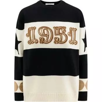 Вязаный джемпер в полоску Dirce MaxMara, черный