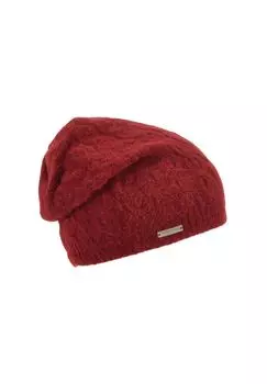 Вязаный головной носок из смеси альпаки узором «косы» 19104-0 SEEBERGER, цвет Vino One Size