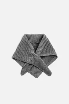 Вязаный хлопковый шарф ZARA, серый мергель