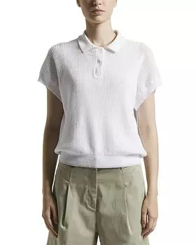 Вязаный хлопковый свитер Peserico, белый