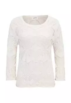 Вязаный хлопковый свитер с рукавом 3/4 Cartoon, белый