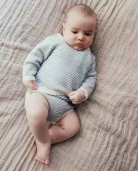 Вязаный хлопковый свитер Sfera, голубой