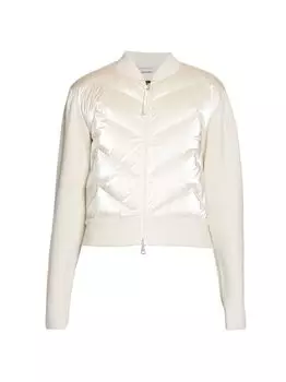 Вязаный и пуховый кардиган Mainline Moncler, белый