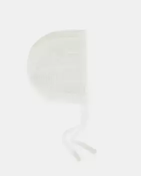 Вязаный капюшон для ребенка с косой деталью Coconut El Corte Ingls, белый