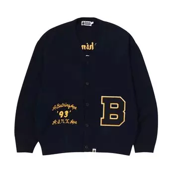 Вязаный кардиган BAPE, темно-синий