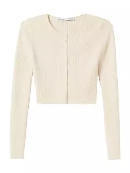 Вязаный кардиган Bershka, экрю