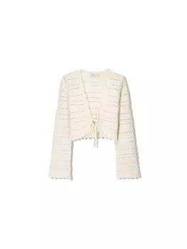 Вязаный кардиган Bershka, экрю