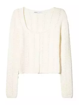 Вязаный кардиган Bershka, экрю