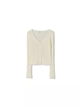 Вязаный кардиган Bershka, белый