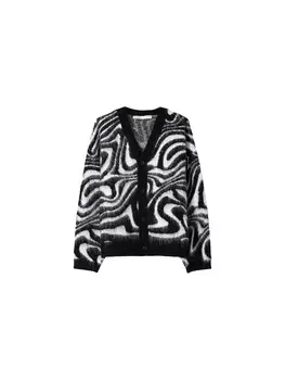 Вязаный кардиган Bershka, черный