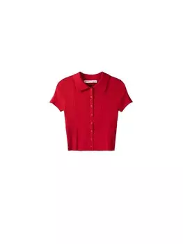 Вязаный кардиган Bershka, цвет Carmine red
